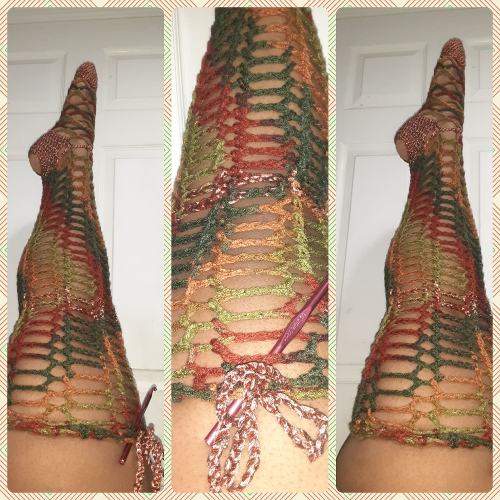 Crochet Lace Thigh High Socks